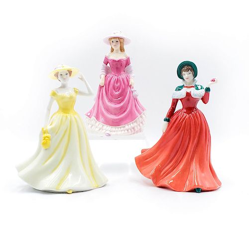 3 ROYAL DOULTON LADY FIGURINES,