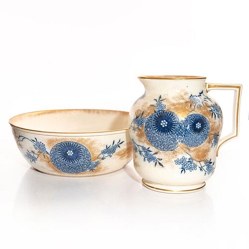 DOULTON BURSLEM BLUE AND WHITE GILDED