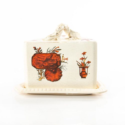 STAFFORDSHIRE HANDPAINTED COVERED CHEESE