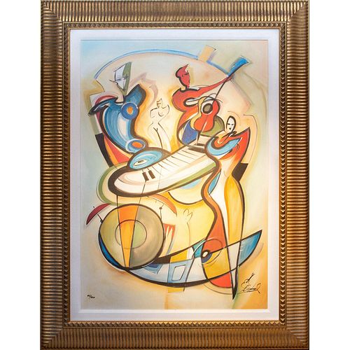LARGE FRAMED COLOR GICLEE PRINT, PLAY