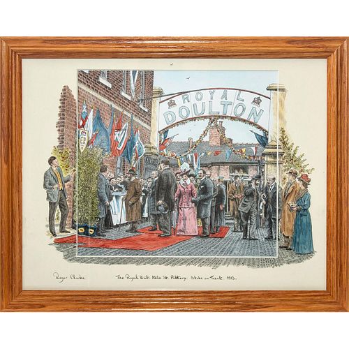 ROYAL DOULTON FRAMED ROYAL VISIT INK