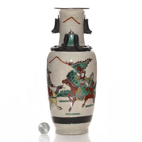 JAPANESE CERAMIC VASE SAMURAI 39a447