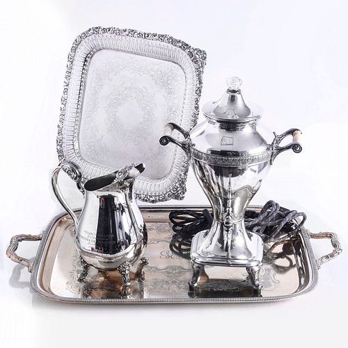 4 PIECE ORNATE SILVERPLATED SERVING 39a51b