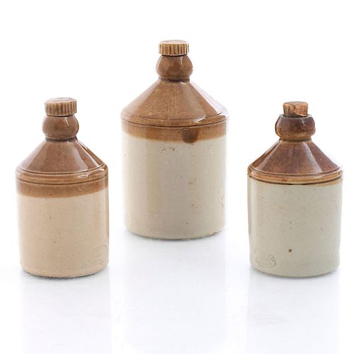 3 DOULTON LAMBETH MINIATURE JUGSStoneware;