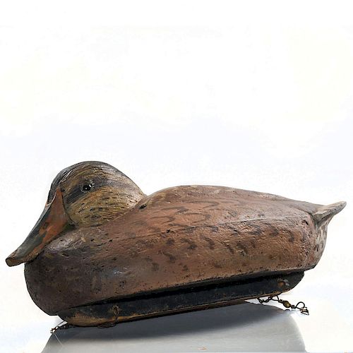 VINTAGE WOODEN DUCK DECOYLarge painted