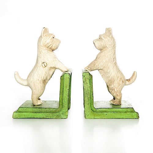 PAIR OF CAST IRON BOOKENDS, SCOTTISH