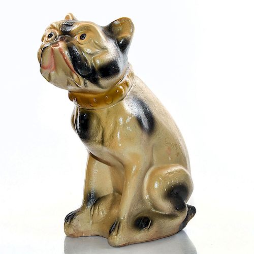 CHALKWARE FIGURE BULLDOG SITTINGDimensions  39a7a9