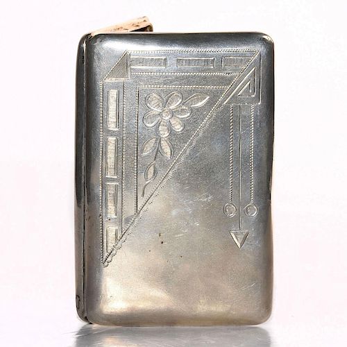 ENGRAVED RUSSIAN SILVER CIGARETTE 39a836