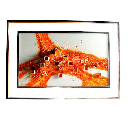 MIXED MEDIA ABSTRACT ARTWORKResin  39a867