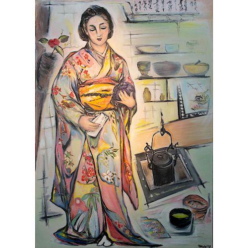 CONTEMPORARY OIL PAINTING OF JAPANESE 39a86f