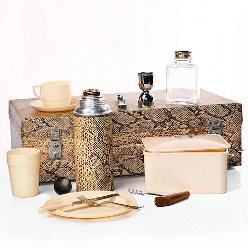 CORACLE PICNIC SET IN MOCK SNAKESKIN 39a87c