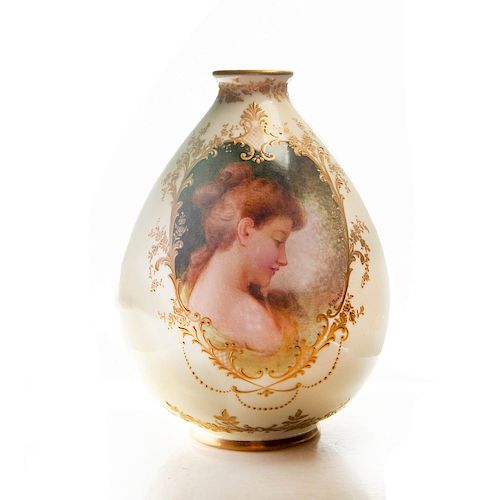 DOULTON BURSLEM GILDED MAIDEN VASE  39a9f9