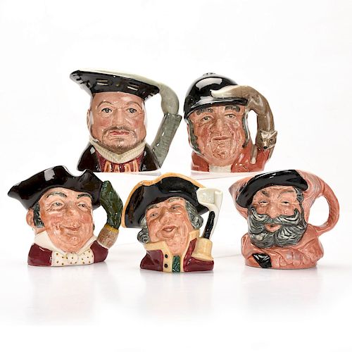 5 SMALL ROYAL DOULTON CHARACTER JUGSTown