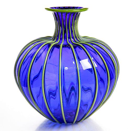 CONTEMPORARY ART GLASS VASECobalt 39ad5f