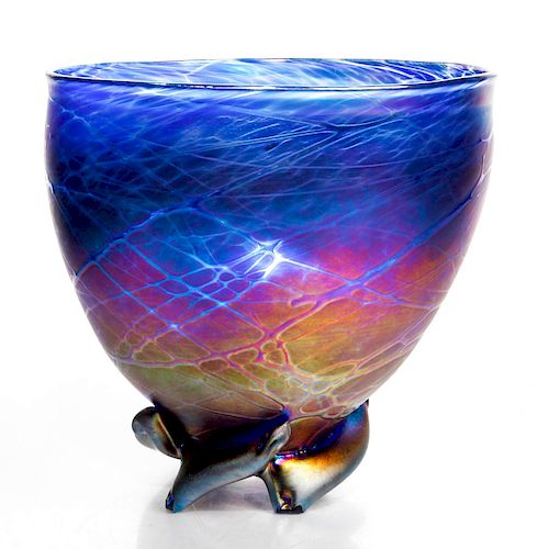 CONTEMPORARY ART GLASS VASEIridescent