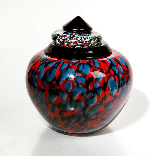AMERICAN MURANO SPATTER GLASS VASE 39ad5a