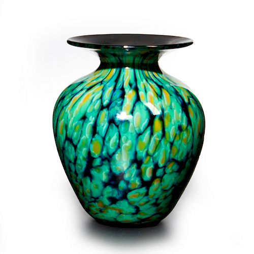 MURANO STYLE SPATTER GLASS VASE  39ad70