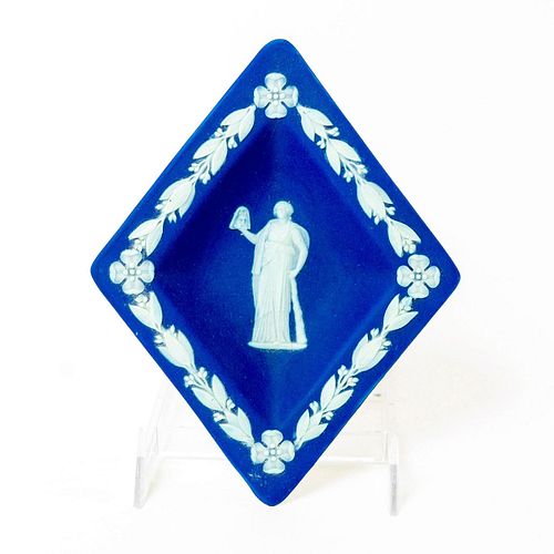 WEDGWOOD COBALT DIAMOND ASH TRAYFloral