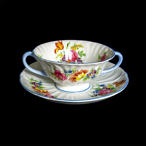 SHELLEY PORCELAIN TEACUP AND SAUCERGlossy 398811