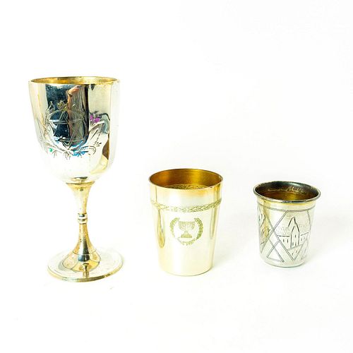 20TH CENTURY SILVER KIDDUSH GOBLET AND