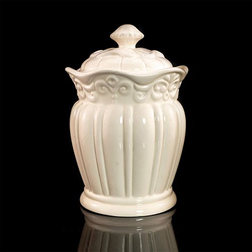 AMERICAN ATELIER COOKIE JAR WITH LIDWhite,