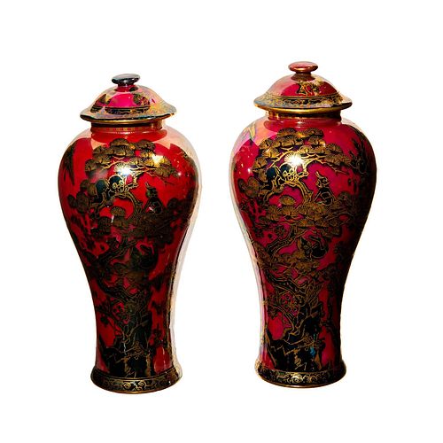 PAIR OF WEDGWOOD FAIRYLAND LUSTRE VASES,