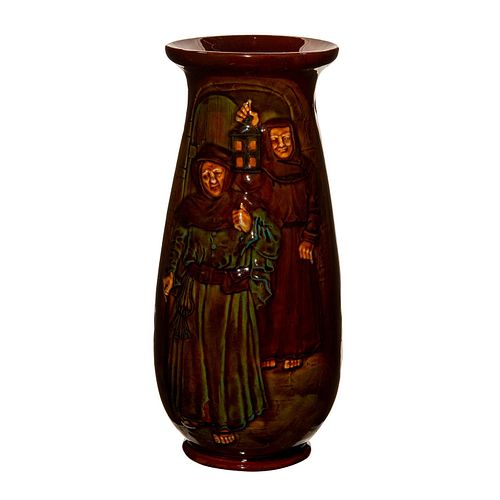 ROYAL DOULTON KINGSWARE VASE, MONKS