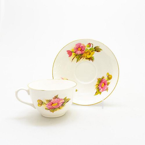 SHELLEY BONE CHINA TEACUP AND SAUCER,