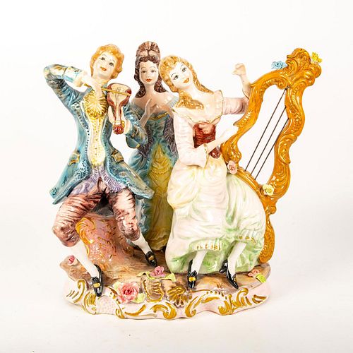 LARGE CAPODIMONTE STYLE FIGURE GROUP,