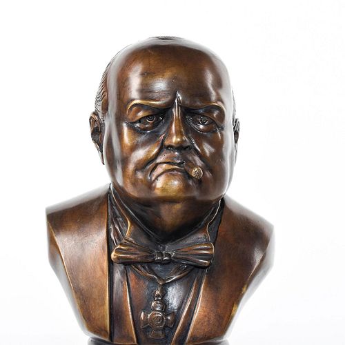 LARGE VINTAGE BRONZE BUST, SIR