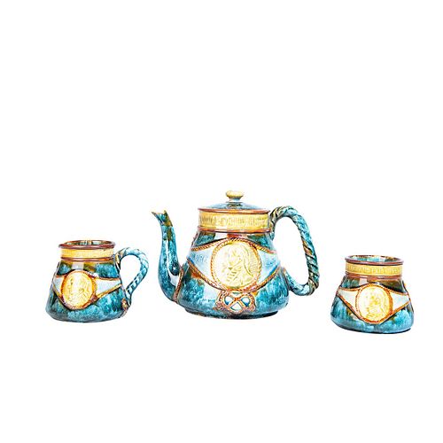 3PC DOULTON LAMBETH STONEWARE LIDDED 399603