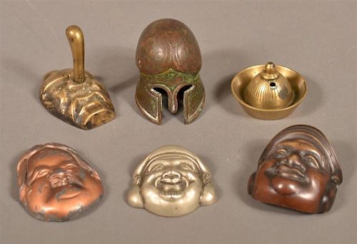 6 VARIOUS METAL MINIATURE MASKS AND