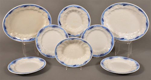 8 PIECES OF BLUE WHEAT PATTERN IRONSTONE