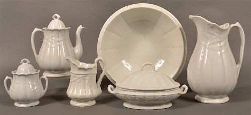 6 PCS OF WHEAT PATTERN WHITE IRONSTONE 39bda9