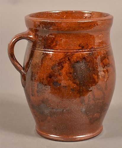 PA 19TH CENTURY REDWARE APPLE BUTTER 39bdca