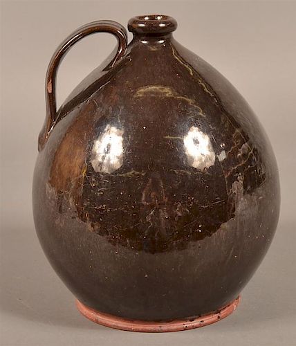 MANGANESE GLAZED REDWARE BULBOUS 39bdd1