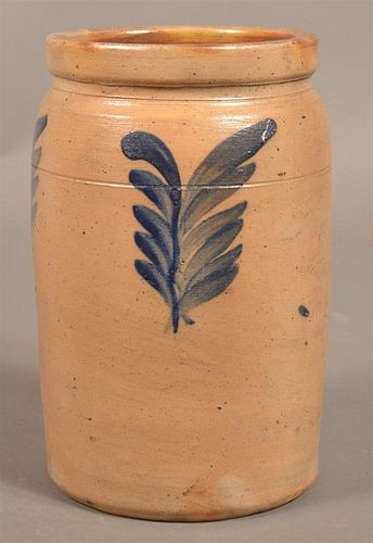 COBALT BLUE LEAF DECORATED STONEWARE