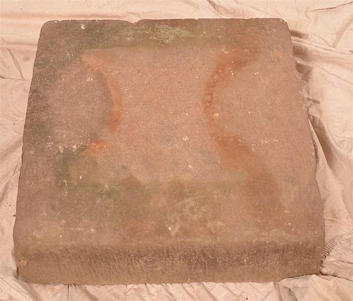 ANTIQUE CARVED SANDSTONE STEP Antique 39be2b