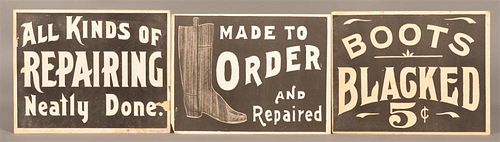 THREE CARDBOARD BOOT AND SHOE REPAIR 39be3d