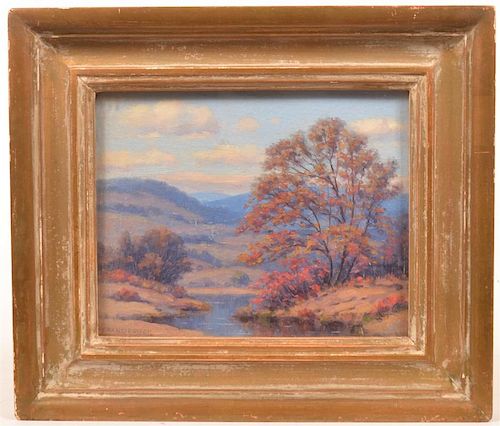 FRANCIS DIXON OIL ON BOARD LANDSCAPE