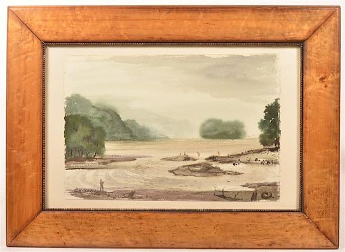 C.X. CARLSON WATERCOLOR FISHING