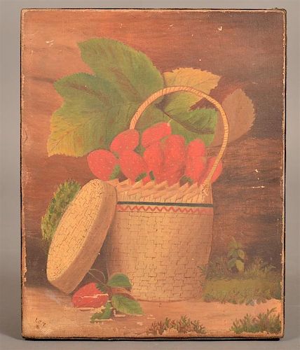OIL ON CANVAS BASKET OF STRAWBERRIES 39be76