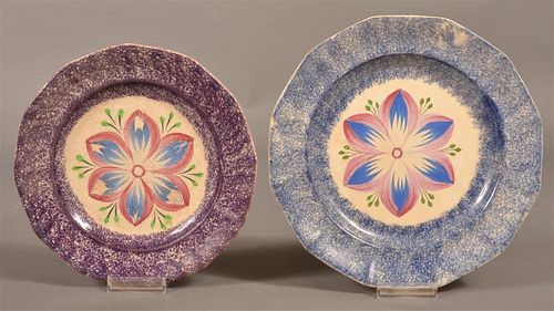 2 SPATTER DAHLIA PATTERN IRONSTONE CHINA