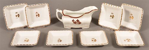 NINE PIECES OF IRONSTONE TEA LEAF CHINA.Nine