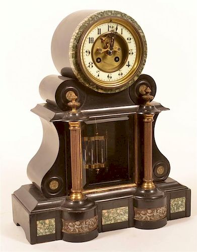 FRENCH MARBLE MANTLE CLOCK.French