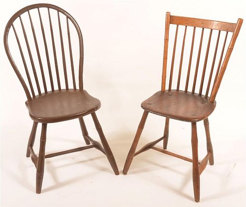 TWO VARIOUS WINDSOR SIDE CHAIRS Two 39bfeb