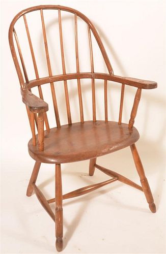 WINDSOR STYLE MIXED WOOD SACK BACK ARMCHAIR.Windsor