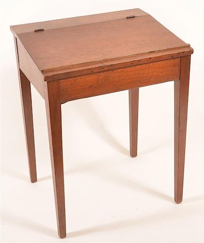 AMERICAN HEPPLEWHITE WALNUT SCHOOL DESK.American