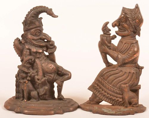 CAST IRON PUNCH AND JUDY DOORSTOPS Cast 39c009