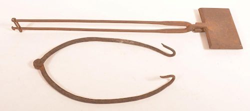 TWO PIECES OF IRON HEARTH EQUIPMENT Two 39c031